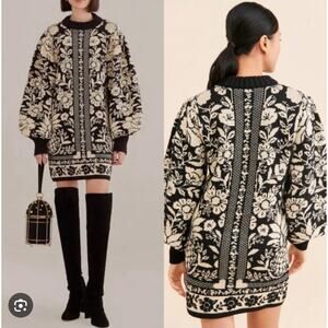FARM Rio Women's Black Pineapple Garden Mini Sweater Dress.  Medium